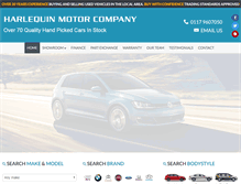 Tablet Screenshot of harlequinmotorcompany.co.uk